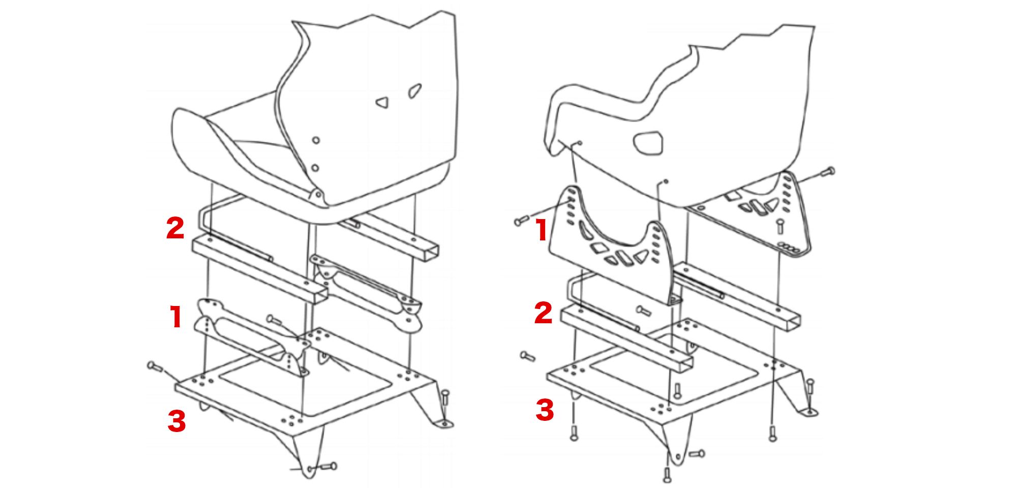 Supports de sièges baquets